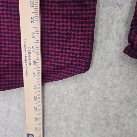 Gap Standard Fit Stretch Red & Blue Checkered Button-Down Shirt Size S - Picture 4 of 5
